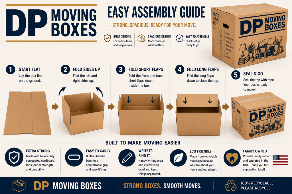 Extra Large Heavy-Duty Cardboard Moving & Storage Boxes