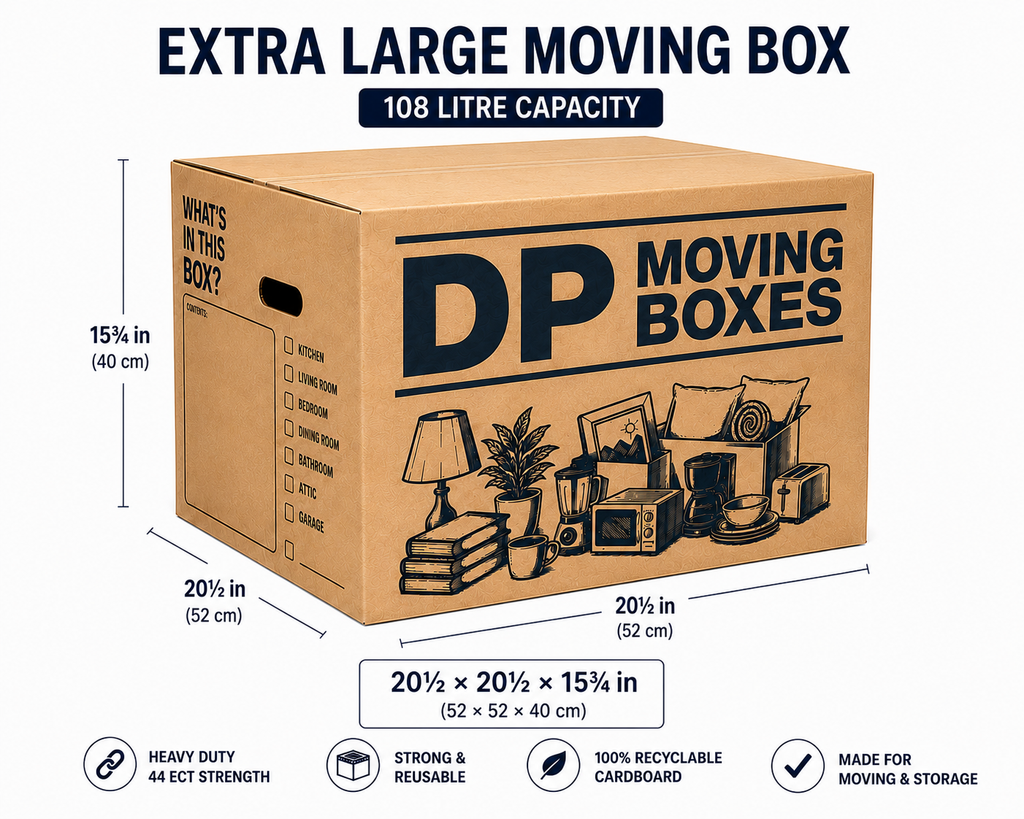 Extra Large Heavy-Duty Cardboard Moving & Storage Boxes