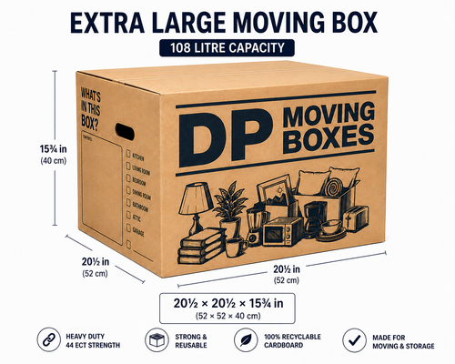 Extra Large Heavy-Duty Cardboard Moving & Storage Boxes