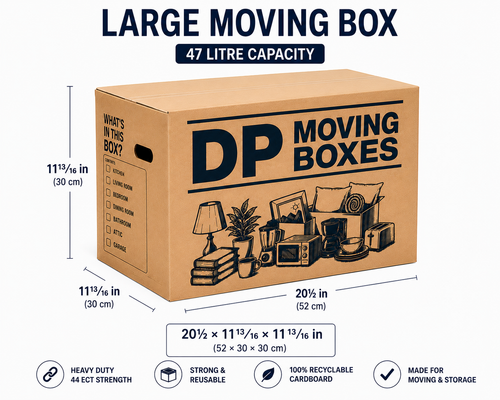 Large Heavy-Duty Cardboard Moving & Storage Boxes